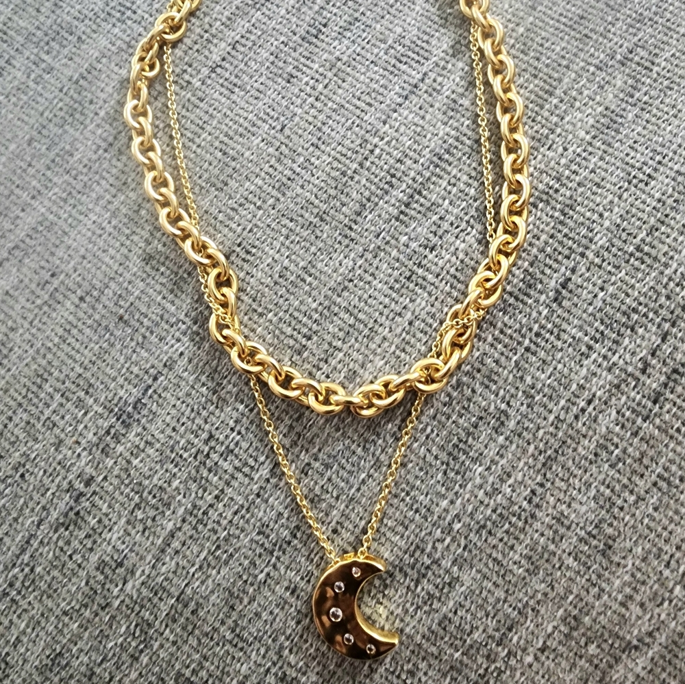 Gold Moon Pendant Necklace